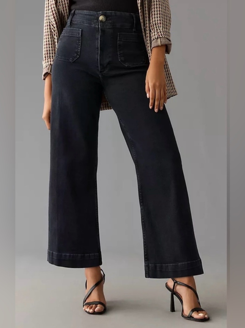 Maeve Anthropologie the colette cropped black denim
